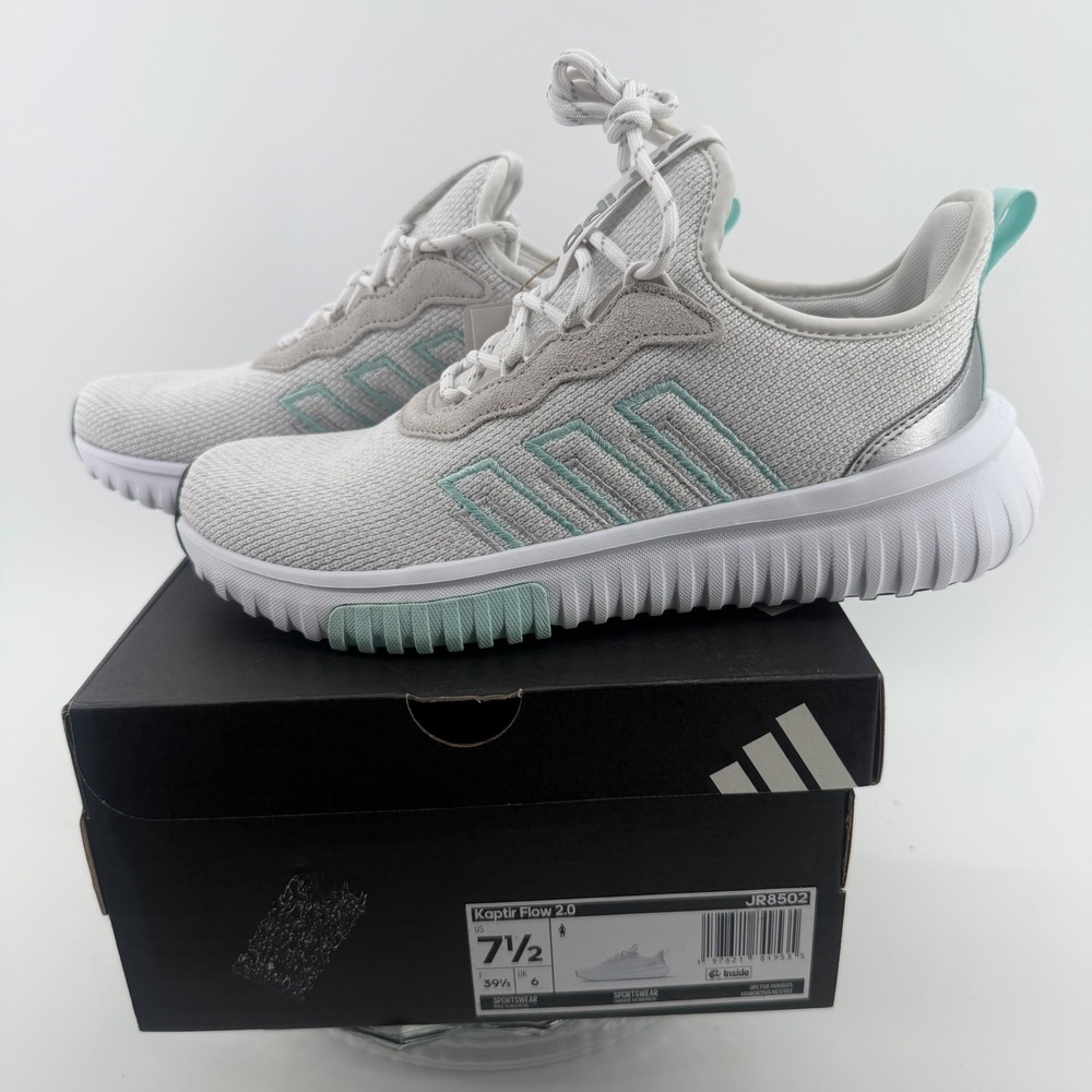 Adidas Kaptir Flow 2.0 Women Running Shoes Dash Grey Mint Silver JR8502 Size 7.5